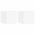 Muebles de TV de pared con luces LED 2 uds blanco 30,5x35x30