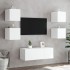 Muebles de TV de pared con luces LED 2 uds blanco 30,5x35x30