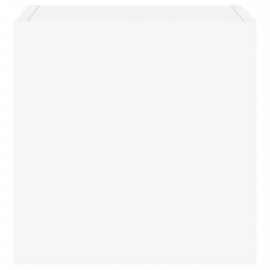 Muebles de TV de pared con luces LED 2 uds blanco 30,5x35x30