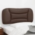 Cabecero de cama acolchado cuero sintético marrón 90