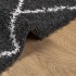 Alfombra de pelo largo moderna negro y crema 160x230