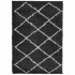 Alfombra de pelo largo moderna negro y crema 140x200