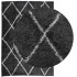 Alfombra de pelo largo moderna negro y crema 140x200
