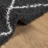 Alfombra de pelo largo moderna negro y crema 140x200