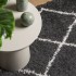 Alfombra de pelo largo moderna negro y crema 140x200