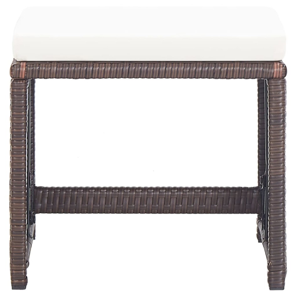 Taburetes de jardín 4 piezas con cojines ratán sintético