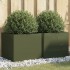 Jardineras 2 unidades acero verde oliva 42x40x39