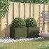 Jardineras 2 unidades acero verde oliva 42x40x39