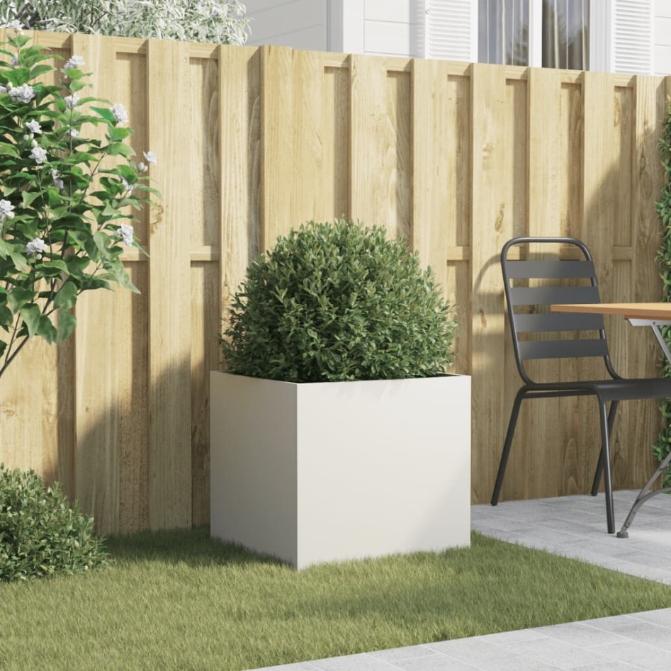 Jardinera acero blanco 49x47x46