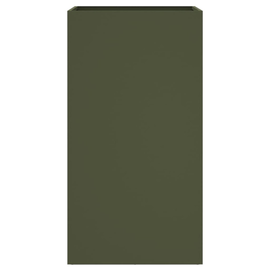 Jardinera acero verde oliva 42x38x75