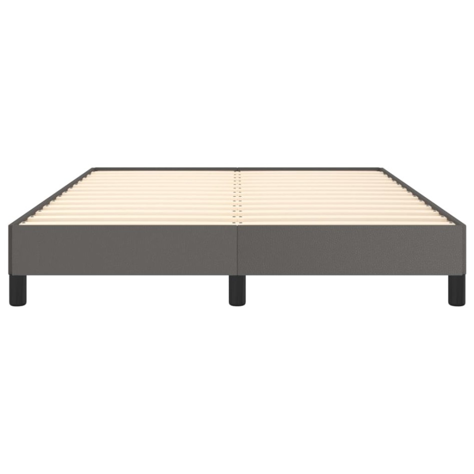 Estructura de cama de cuero sintético gris 140x200