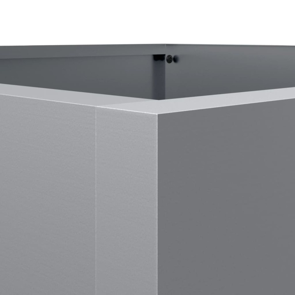 Jardinera de acero galvanizado plateado 42x38x75