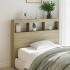 Cabecero de cama con LED roble Sonoma 120x17x102