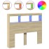Cabecero de cama con LED roble Sonoma 120x17x102