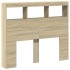 Cabecero de cama con LED roble Sonoma 120x17x102