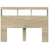 Cabecero de cama con LED roble Sonoma 140x17x102