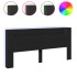 Cabecero de cama con LED negro 220x16,5x103,5