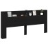 Cabecero de cama con LED negro 220x16,5x103,5