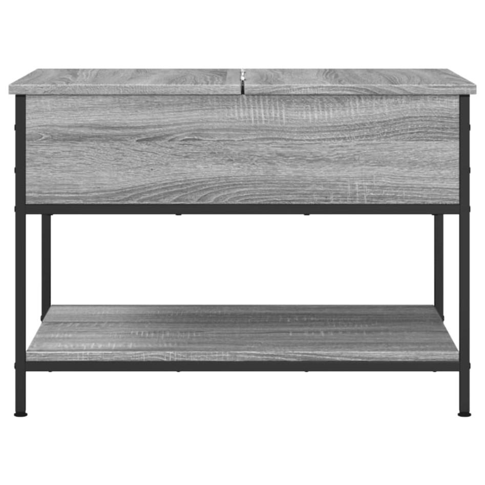 Mesa de centro madera ingeniería metal gris Sonoma 70x50x50