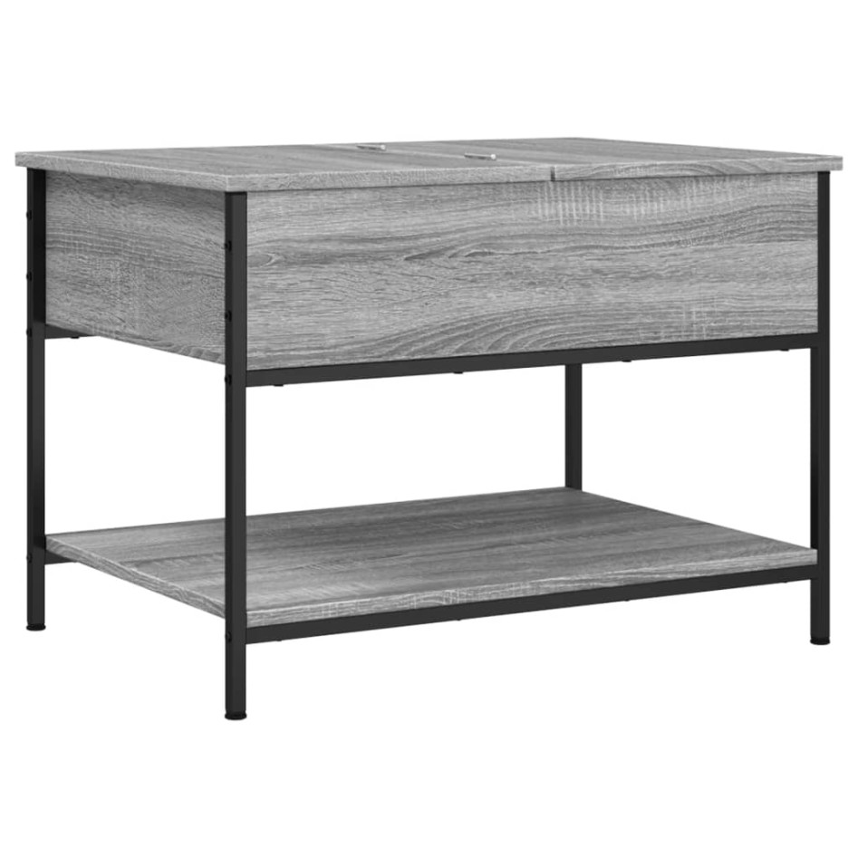 Mesa de centro madera ingeniería metal gris Sonoma 70x50x50