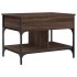 Mesa de centro madera ingeniería metal marrón roble 70x50x50