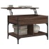 Mesa de centro madera ingeniería metal marrón roble 70x50x50