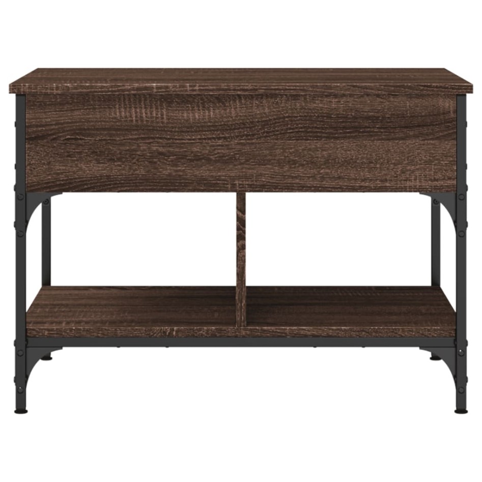 Mesa de centro madera ingeniería metal marrón roble 70x50x50