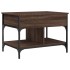 Mesa de centro madera ingeniería metal marrón roble 70x50x50