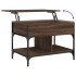Mesa de centro madera ingeniería metal marrón roble 70x50x50