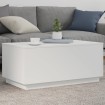 Mesa de centro con luces LED blanco 90x50x40 cm