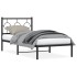 Estructura cama sin colchón con cabecero metal negro 90x190