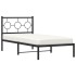 Estructura cama sin colchón con cabecero metal negro 90x190