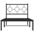 Estructura cama sin colchón con cabecero metal negro 90x190