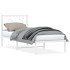 Estructura cama sin colchón con cabecero metal blanco 80x200