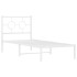 Estructura cama sin colchón con cabecero metal blanco 80x200
