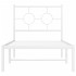 Estructura cama sin colchón con cabecero metal blanco 80x200