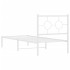Estructura cama sin colchón con cabecero metal blanco 80x200