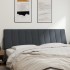 Cabecero de cama acolchado terciopelo gris oscuro 180