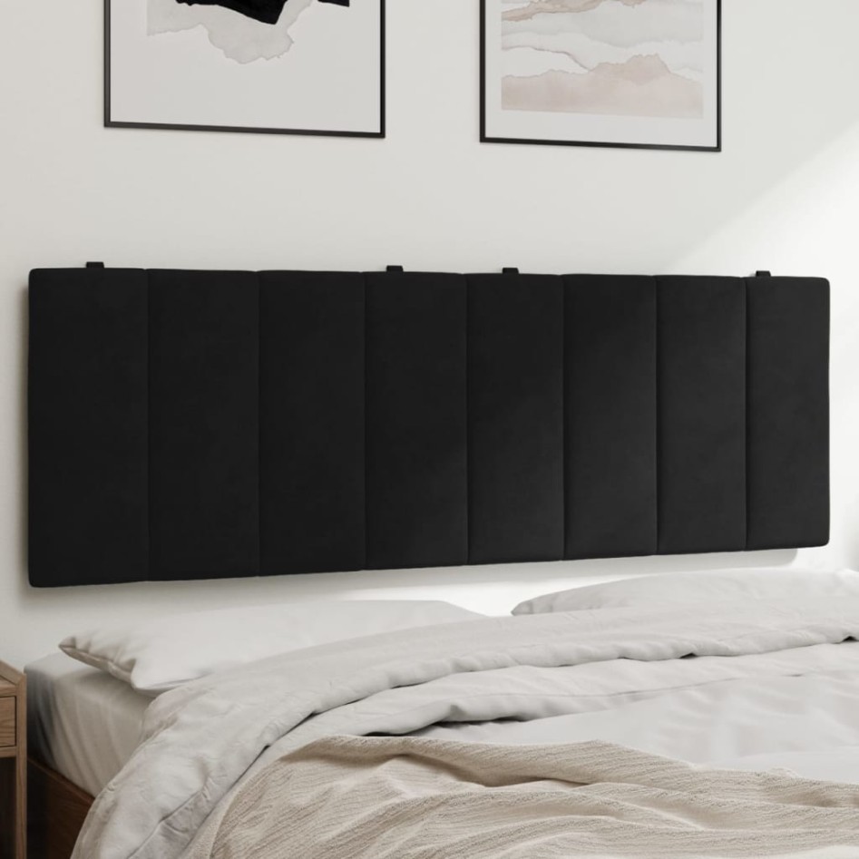 Cabecero de cama acolchado terciopelo negro 120