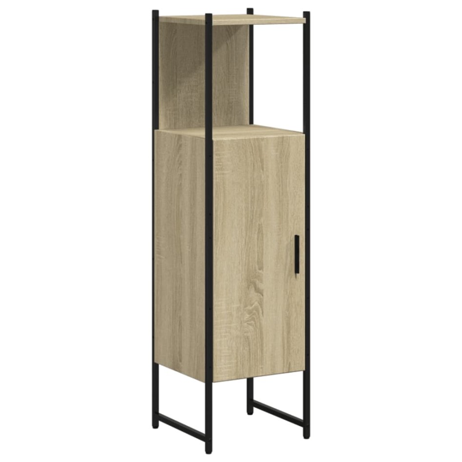 Armario de baño madera ingeniería roble Sonoma 33x33x120,5