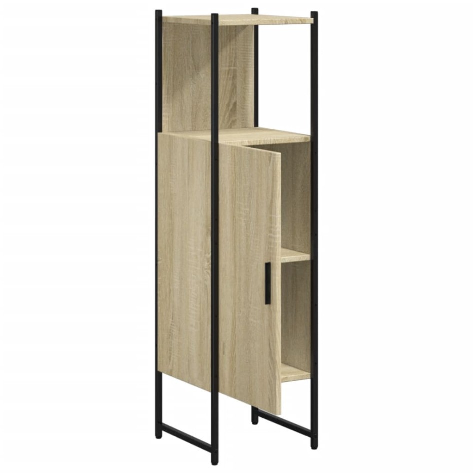 Armario de baño madera ingeniería roble Sonoma 33x33x120,5