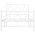 Estructura cama sin colchón con estribo metal blanco 90x190