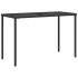 Mesa de jardín superficie de vidrio ratán PE negro 115x54x74