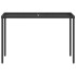 Mesa de jardín superficie de vidrio ratán PE negro 115x54x74
