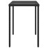 Mesa de jardín superficie de vidrio ratán PE negro 115x54x74