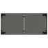 Mesa de jardín superficie de vidrio ratán PE negro 115x54x74