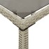 Mesa jardín superficie vidrio ratán PE gris claro 115x54x74
