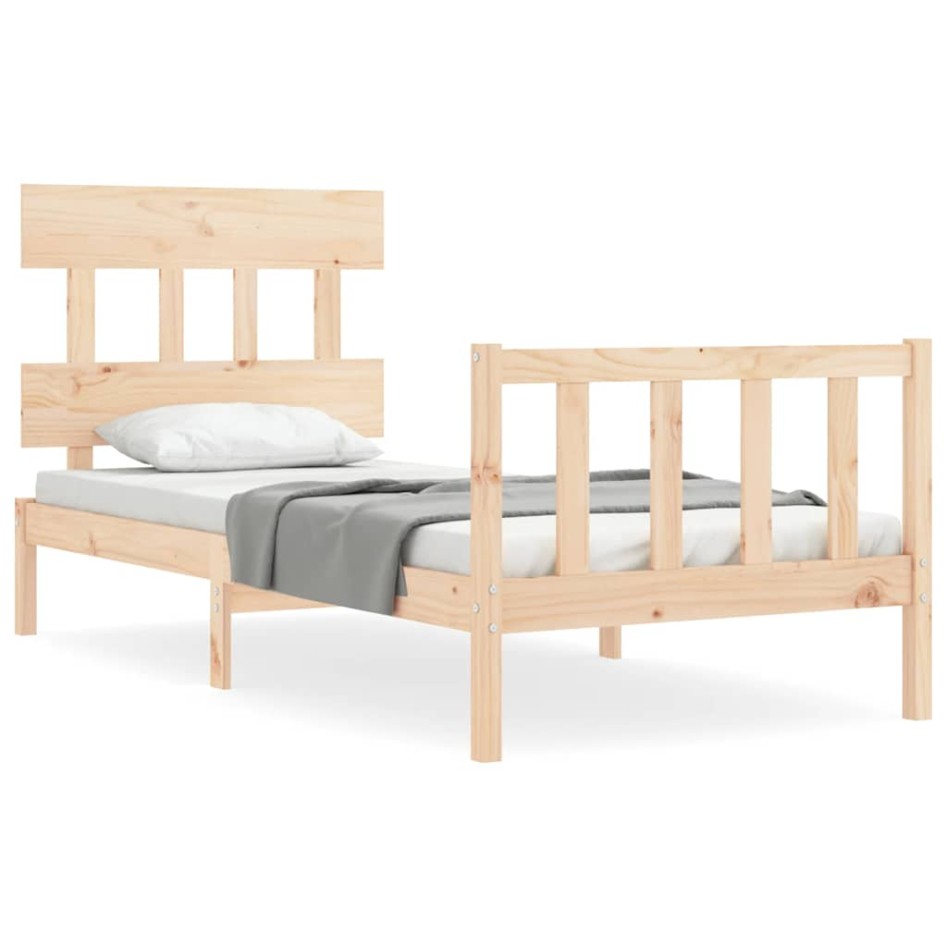 Estructura de cama con cabecero madera