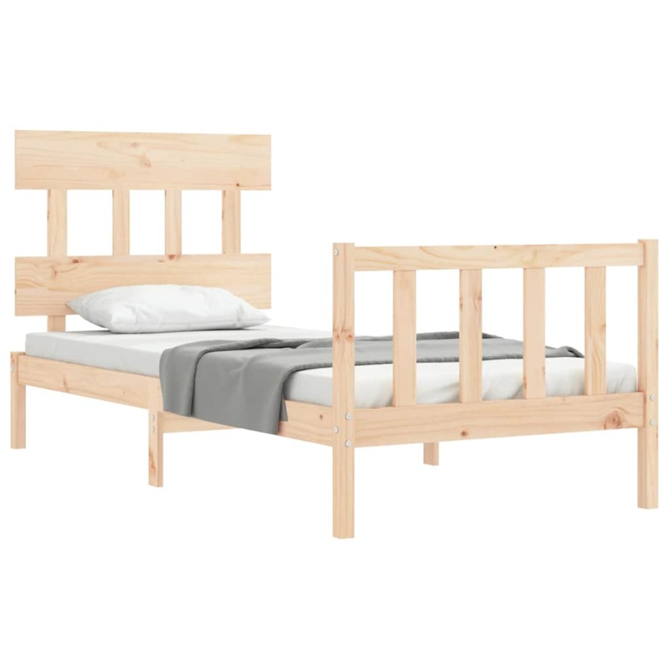 Estructura de cama con cabecero madera