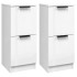 Aparadores 2 uds madera contrachapada blanco brillo 30x30x70